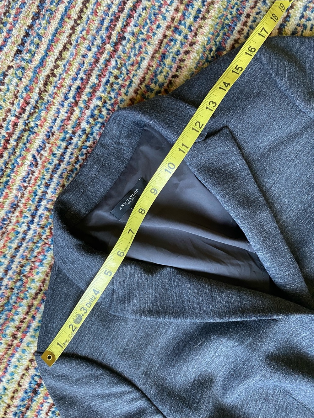 Ann Taylor Charcoal Gray Wool/Poly Blazer - Picture 5 of 12